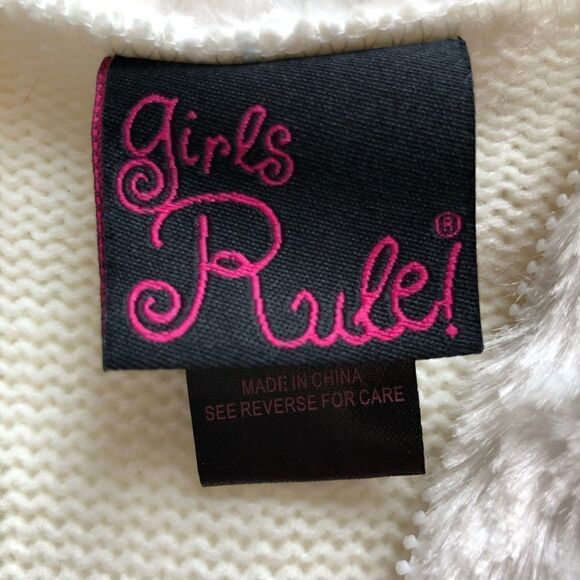 Girls Rule Sweater Cream 14-16 Junior NWOT - Picture 3 of 9